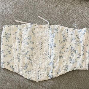 Windsor Blue and Cream Floral Corset